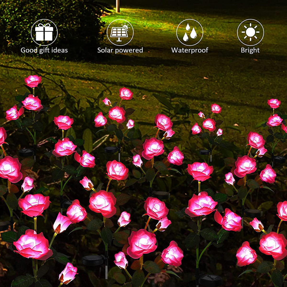 Qishi Solar Red 1.2 V LED Landscape and Walkway Light (2 Pack)