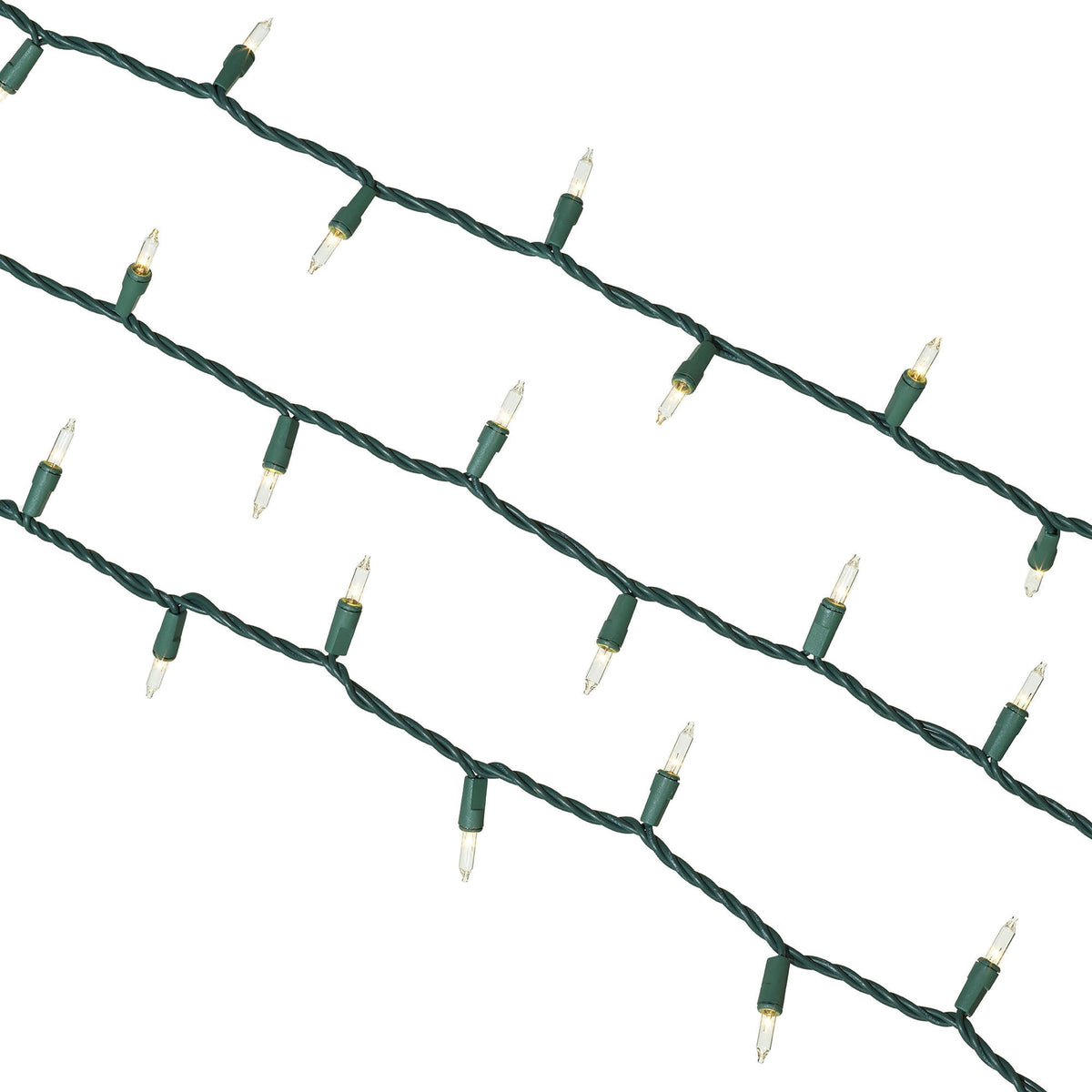 Indoor/Outdoor 300-Count Incandescent Mini Christmas String Lights, Clear, Green Wire, 59', by Holiday Time