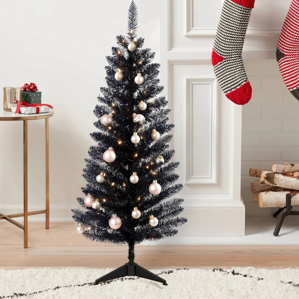 Mayhihi 4FT White Small Christmas Tree with Lights, Artificial Xmas Trees for Home Office