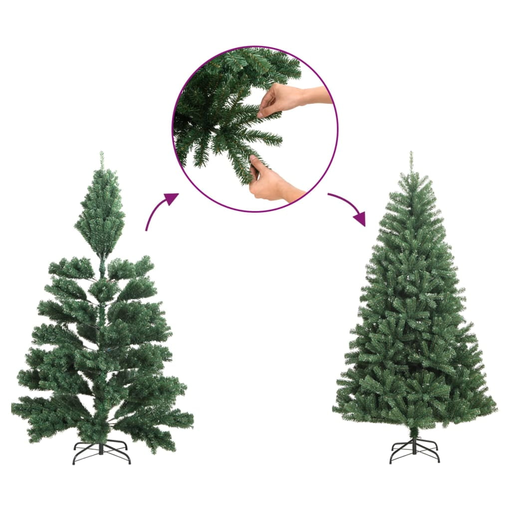 vidaXL Christmas Tree Decoration Artificial Half-Circle Tree with Stand PVC