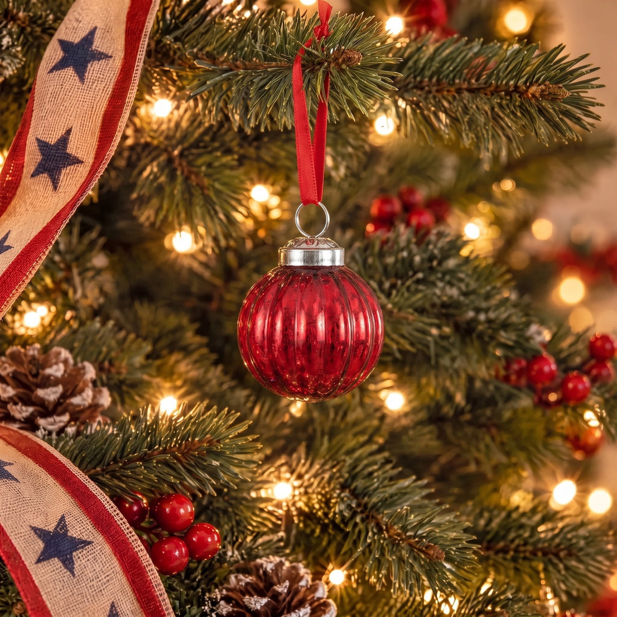 4-Count Red Mini Ball Christmas Ornaments, by Holiday Time