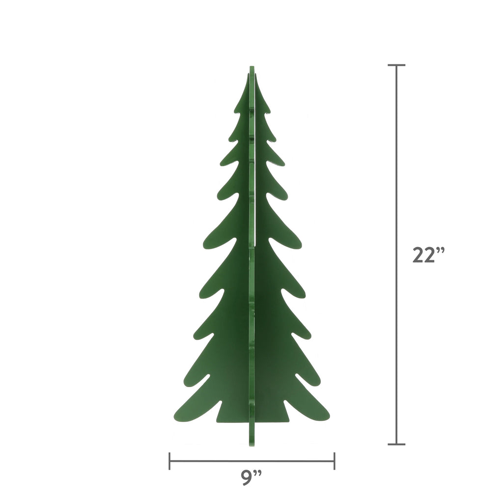 Wooden Slotted Tree Christmas Decoration, Green, 22", by Holiday Time