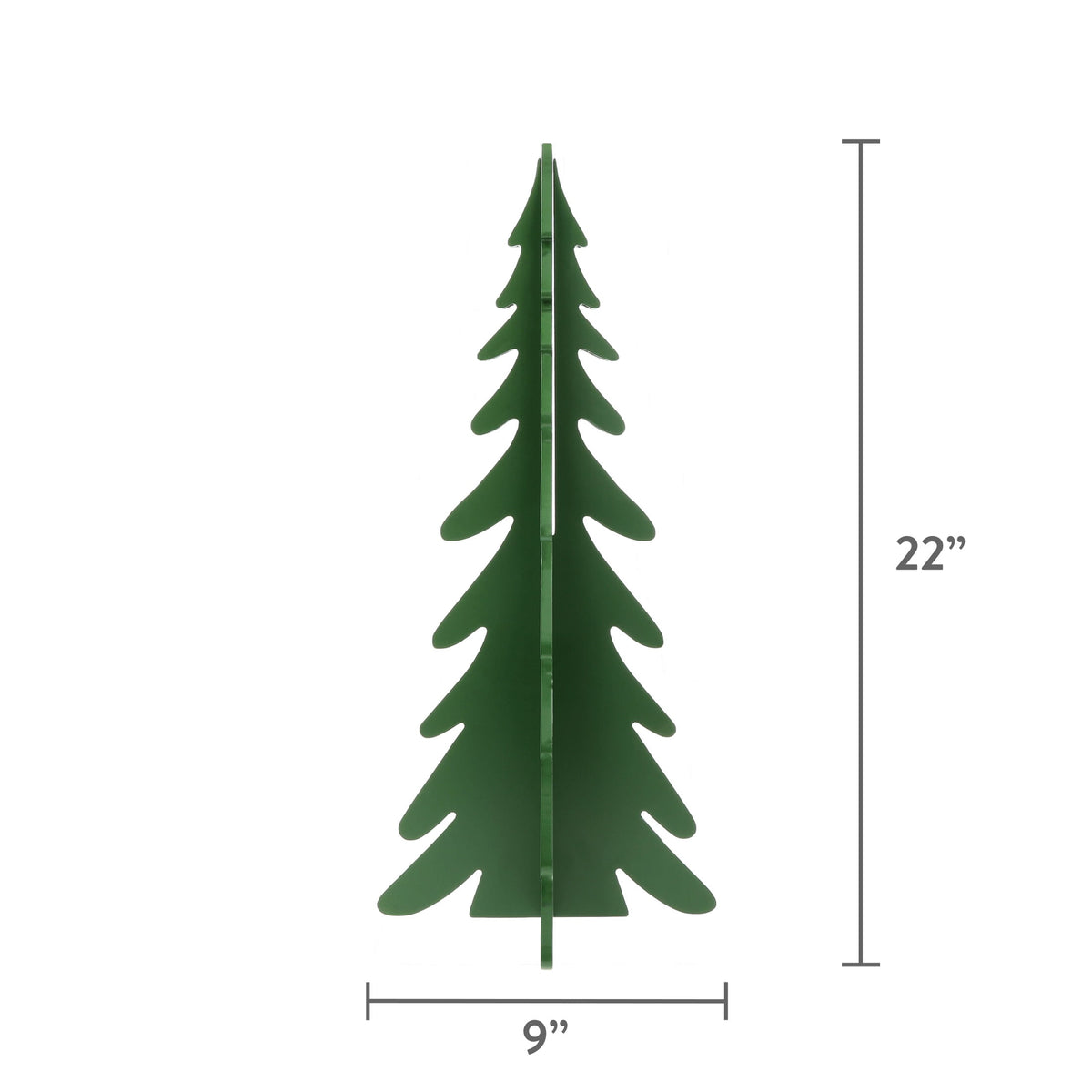 Wooden Slotted Tree Christmas Decoration, Green, 22", by Holiday Time
