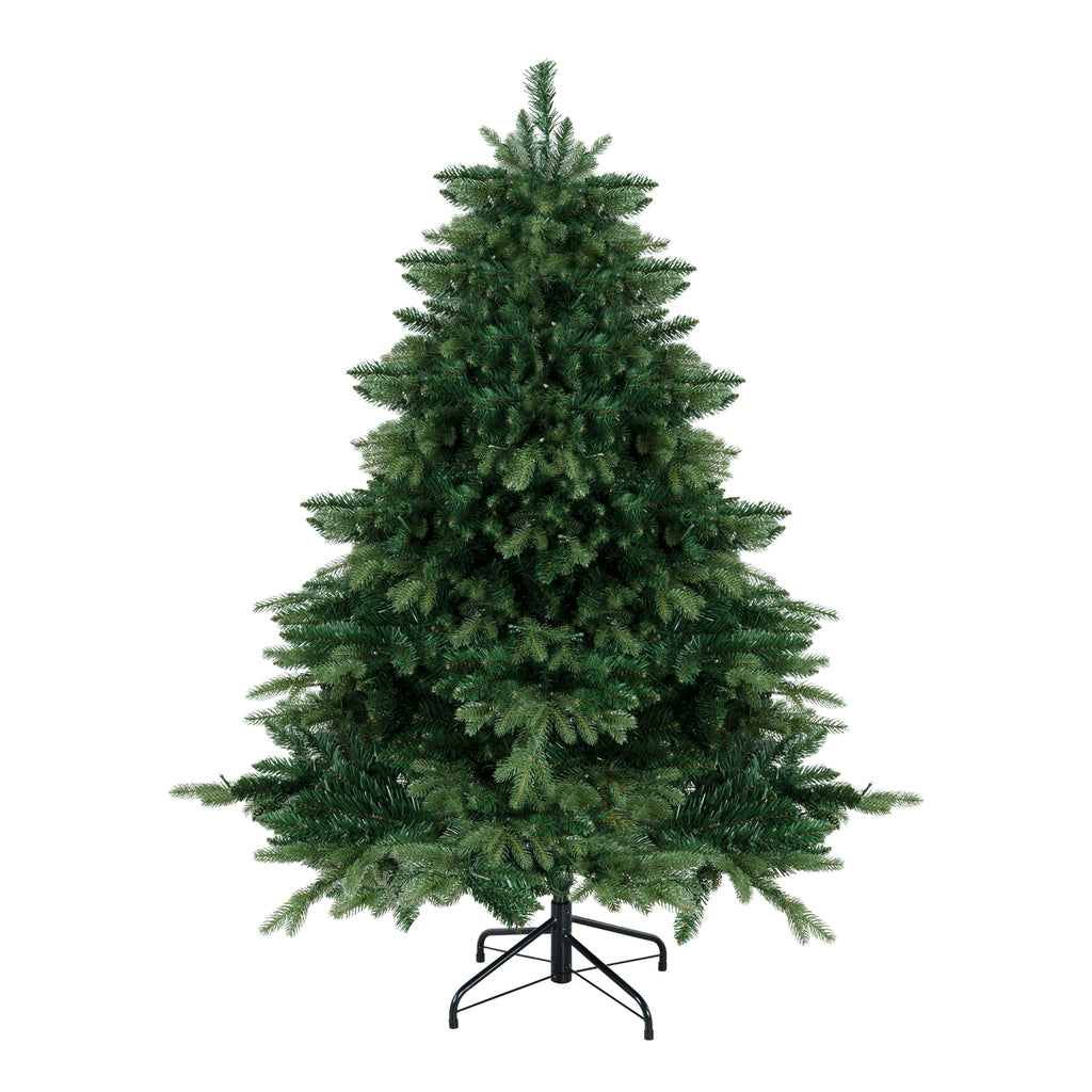 Naomi Home 4.5ft Rustic Christmas Tree with Lights, Realistic Classic Christmas Tree Prelit with 1117 Branch Tips, 300 Warm Lights and Metal Stand, Aritificial Christmas Tree