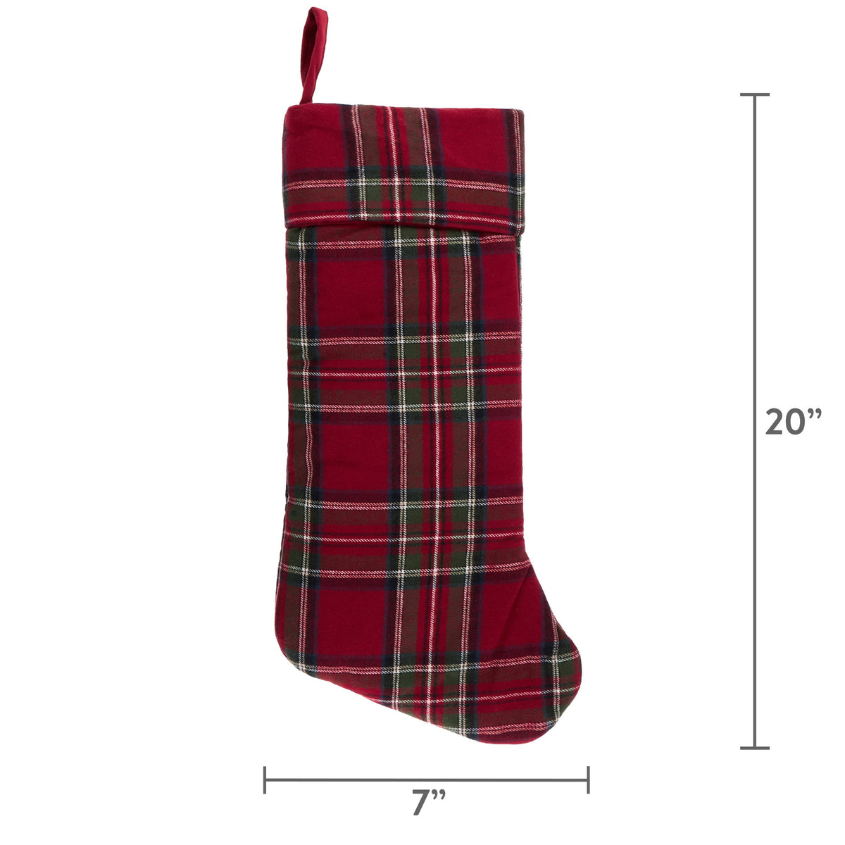 My Texas House Angie Plaid Christmas Stocking, Red, 20"