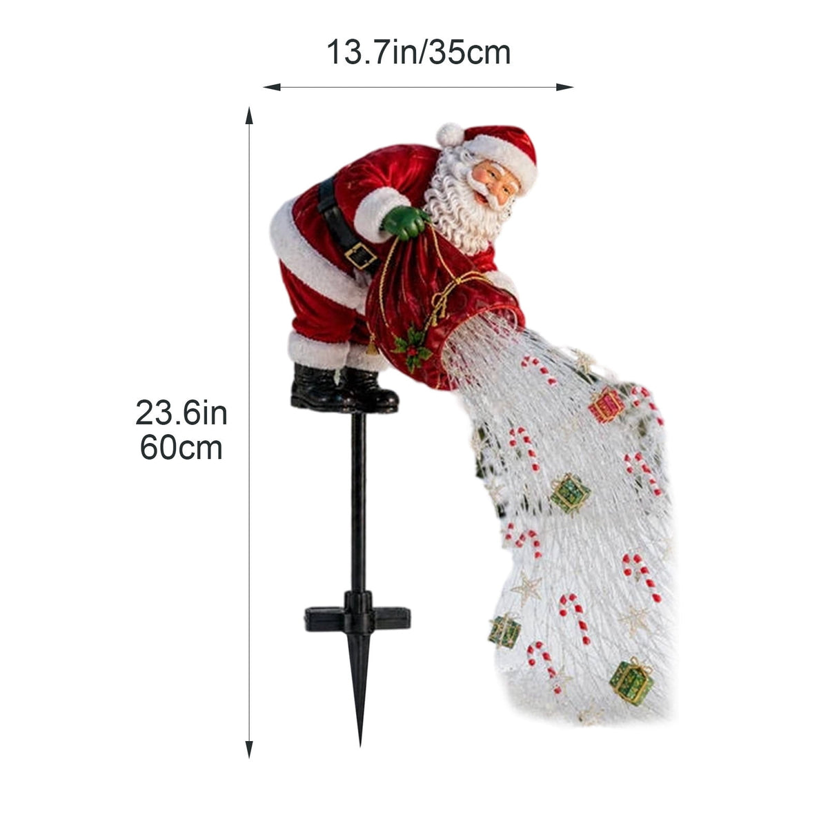 Luckky Christmas Bell Cascade Solar Yard Light, 39.37 Inch Warm White Cascading Bell Garden Stake Light, Solar‑Powered Outdoor Christmas Decor for Lawn, Garden, Pathway & Front Yard, 1 Pack