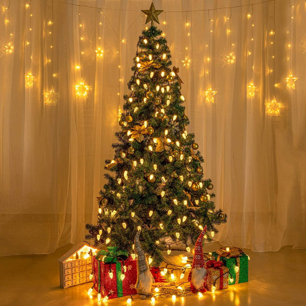 Bibana Indoor/Outdoor 81 ft Corded Electric Waterproof LED Christmas String Light