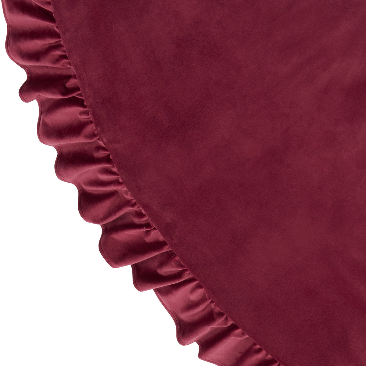My Texas House Ruffle Red Velvet Christmas Tree Skirt, 60"