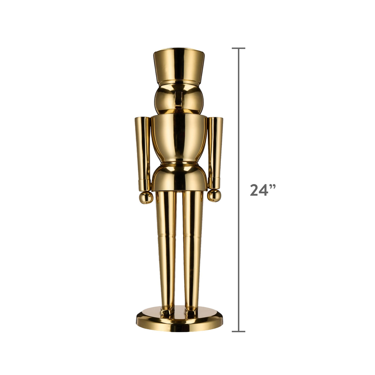 My Texas House Metal Christmas Decorative Nutcracker, Gold, 24"