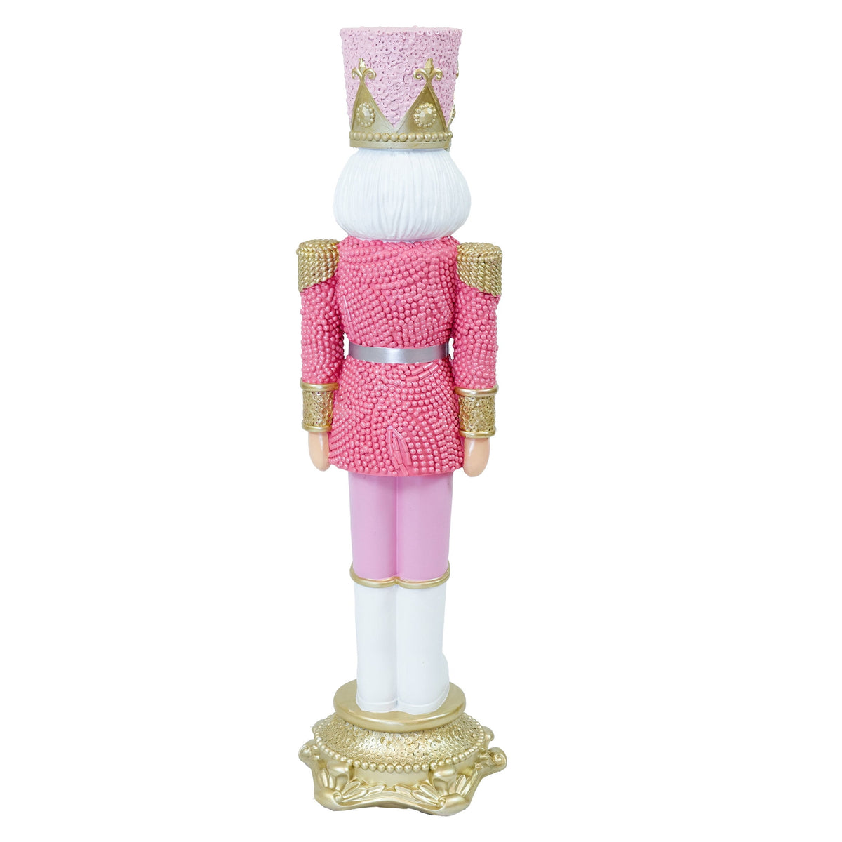 Sunnydaze Pink Polyresin Kenneth the Princely Nutcracker Christmas Statue, 37"