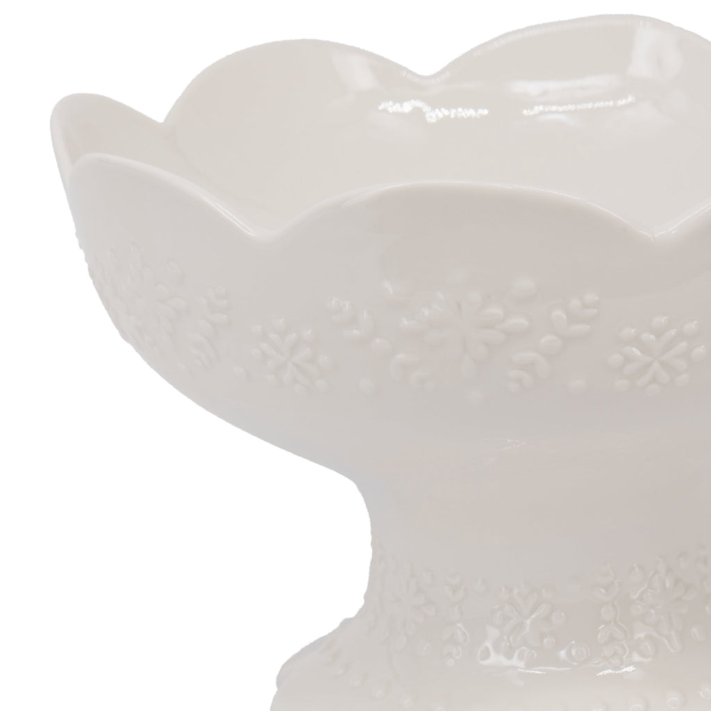 My Texas House Footed Bowl, 10 inches, White, Christmas