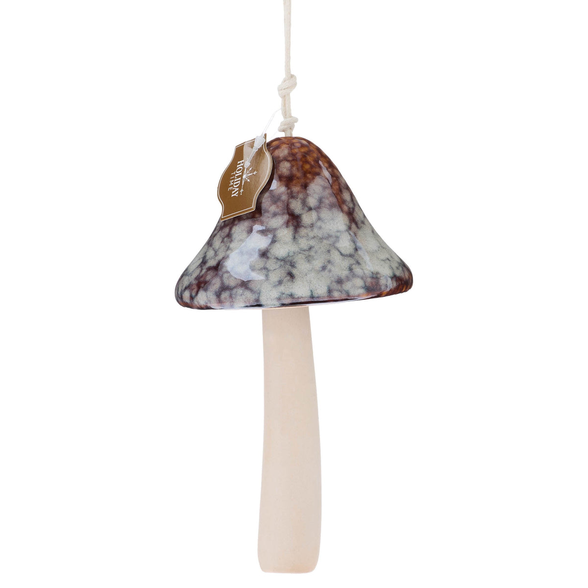 Brown Ceramic Mushroom Christmas Ornament, 6.5", by Holiday Time