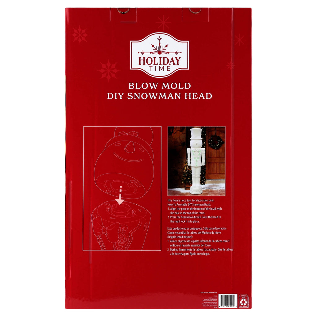 Paint-it-Yourself Blow Mold Snowman Decorative Nutcracker Head, White, 22.4", by Holiday Time