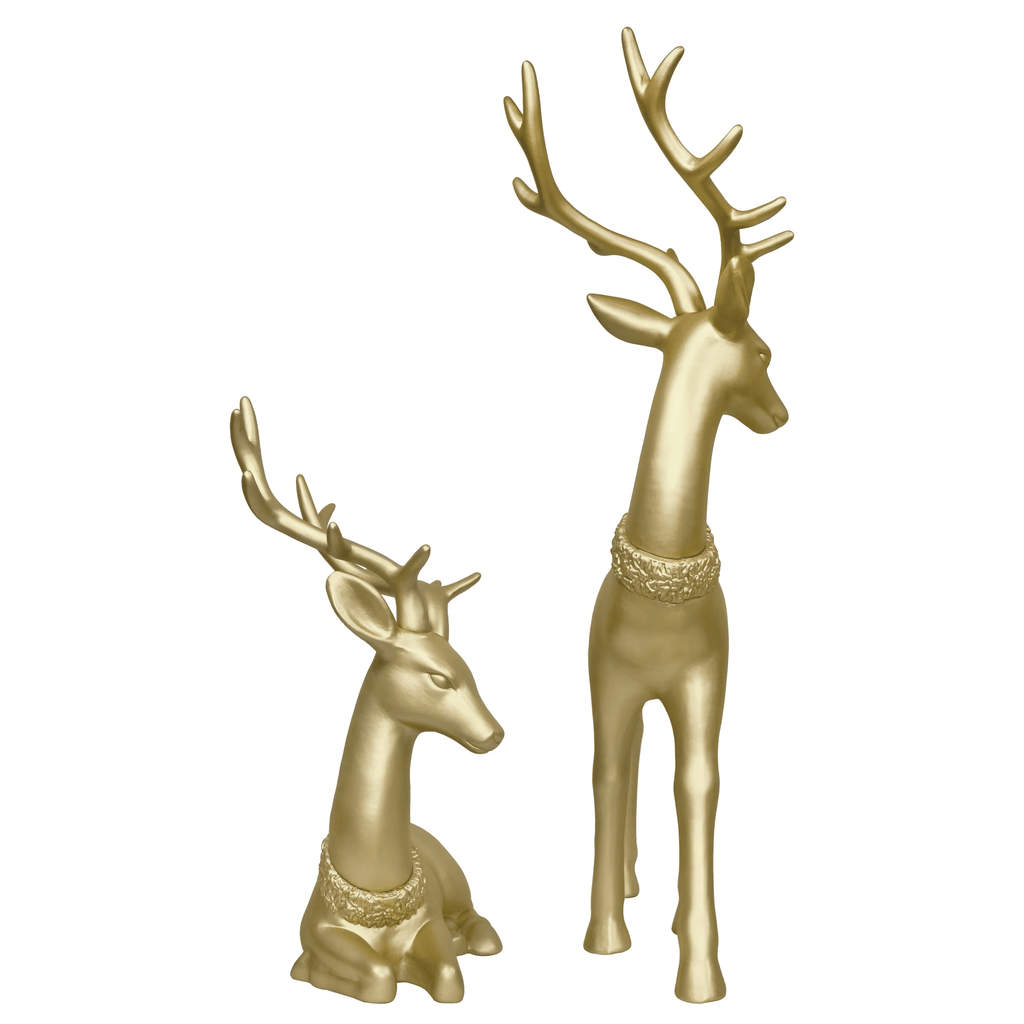 Clearance! Blow Mold Deer Indoor/Outdoor Christmas Decoration, Gold, Set of 2, by Gezoiane