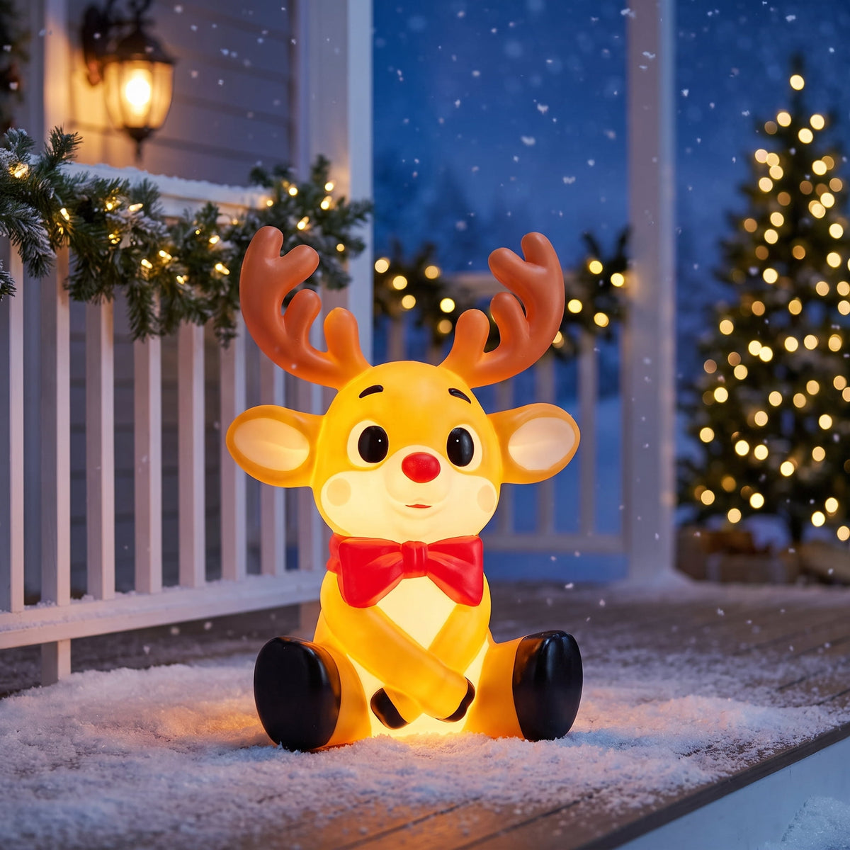 Lighted Blow Mold Reindeer Indoor/Outdoor Christmas Decoration, Multicolor, 26.5", by Holiday Time
