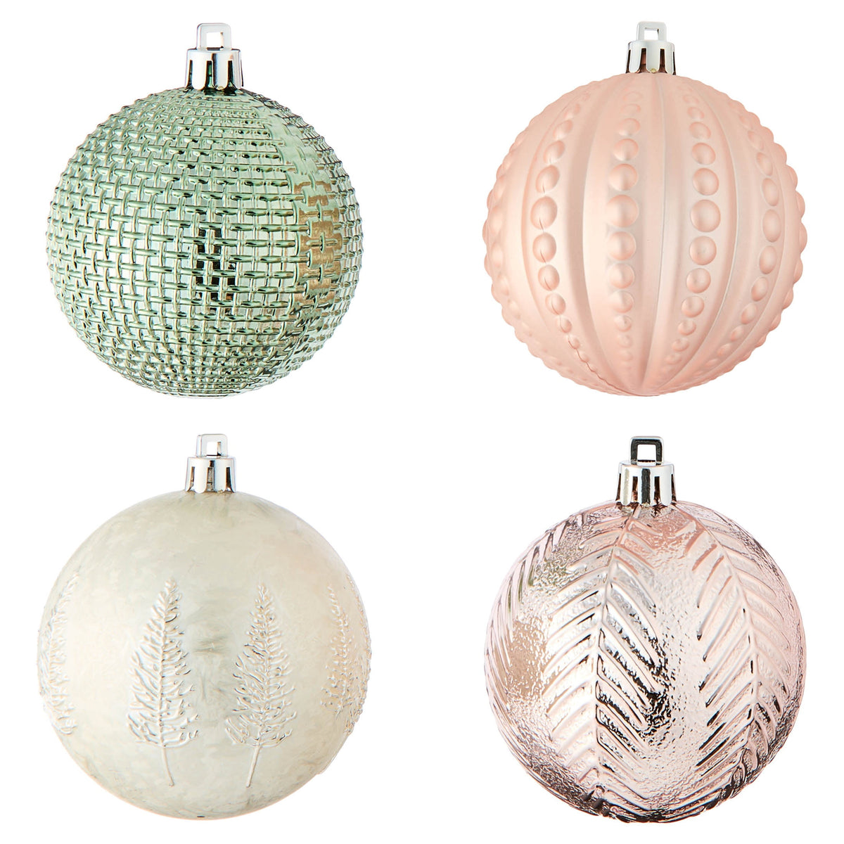 70-Count Green and Light Pink Shatterproof Christmas Ornaments, by Holiday Time