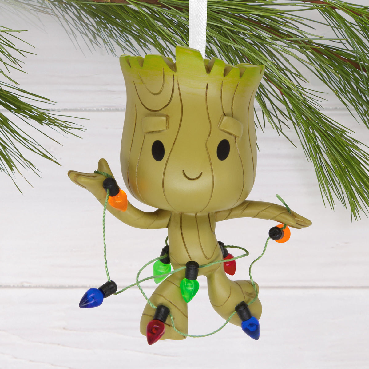 Hallmark Christmas Ornament (Groot With String Lights), 1 Count