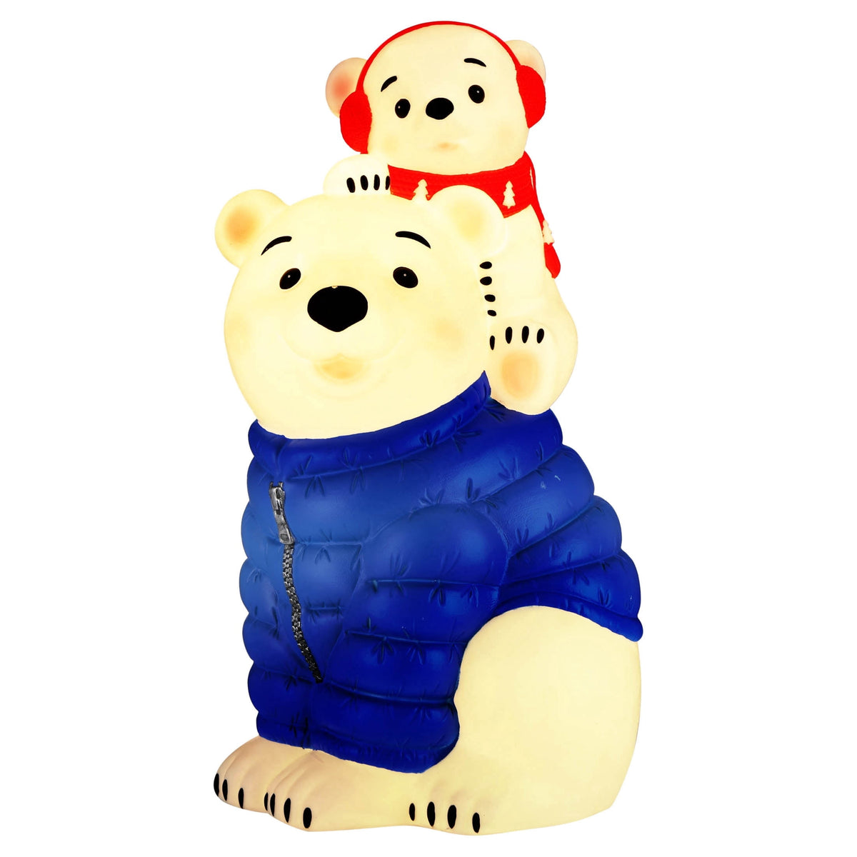Lighted Blow Mold Polar Bear with Cub Indoor/Outdoor Christmas Decoration, Multicolor, 24", by Holiday Time
