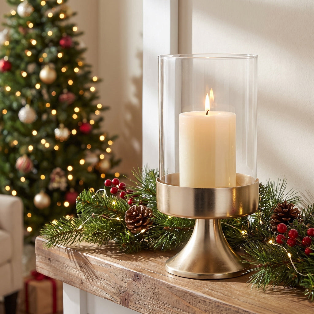 My Texas House Votive Christmas Decoration, Gold, 8"