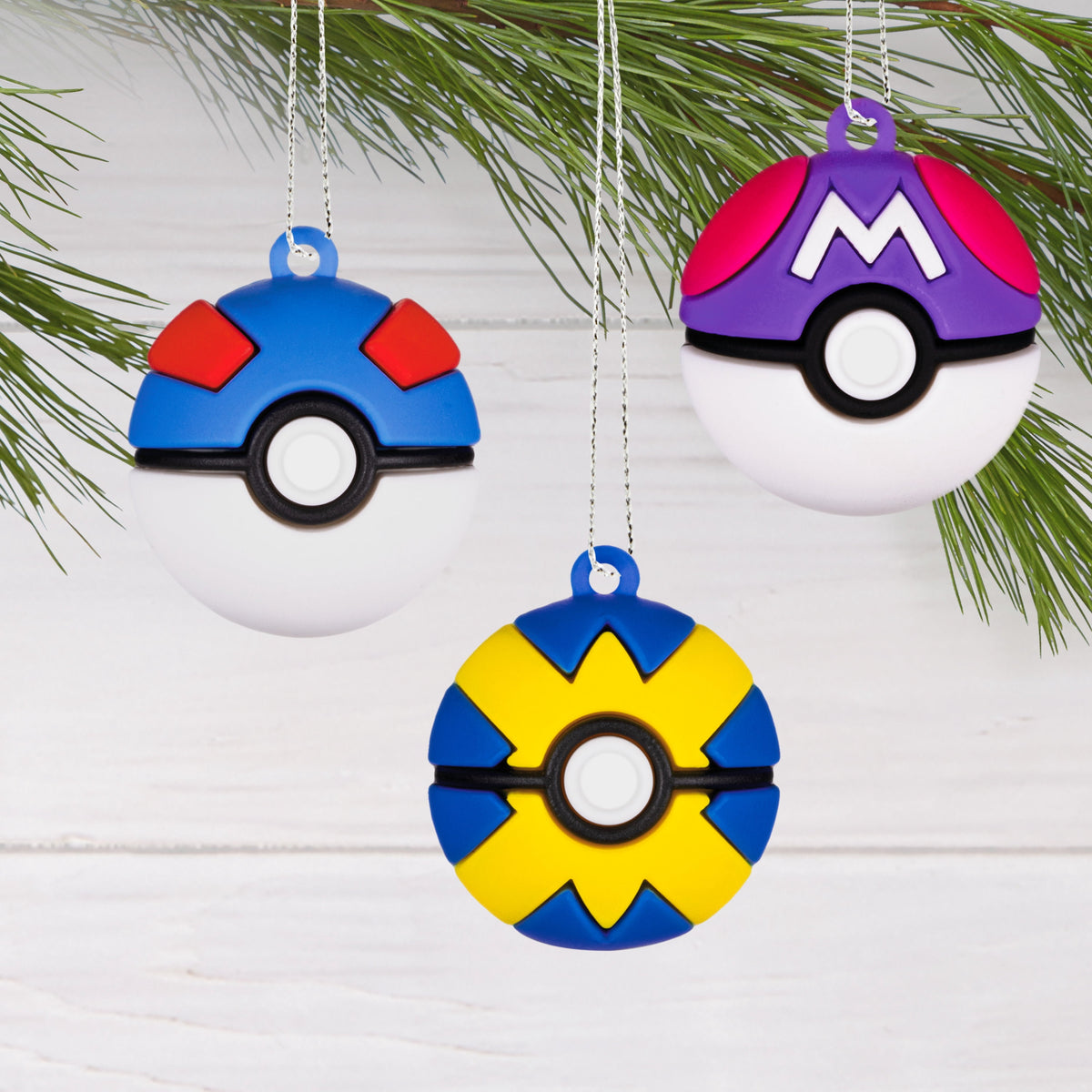 Hallmark Mini Ornaments (Pokémon Poké Ball, Shttrprf), Set of 6, 1 Count