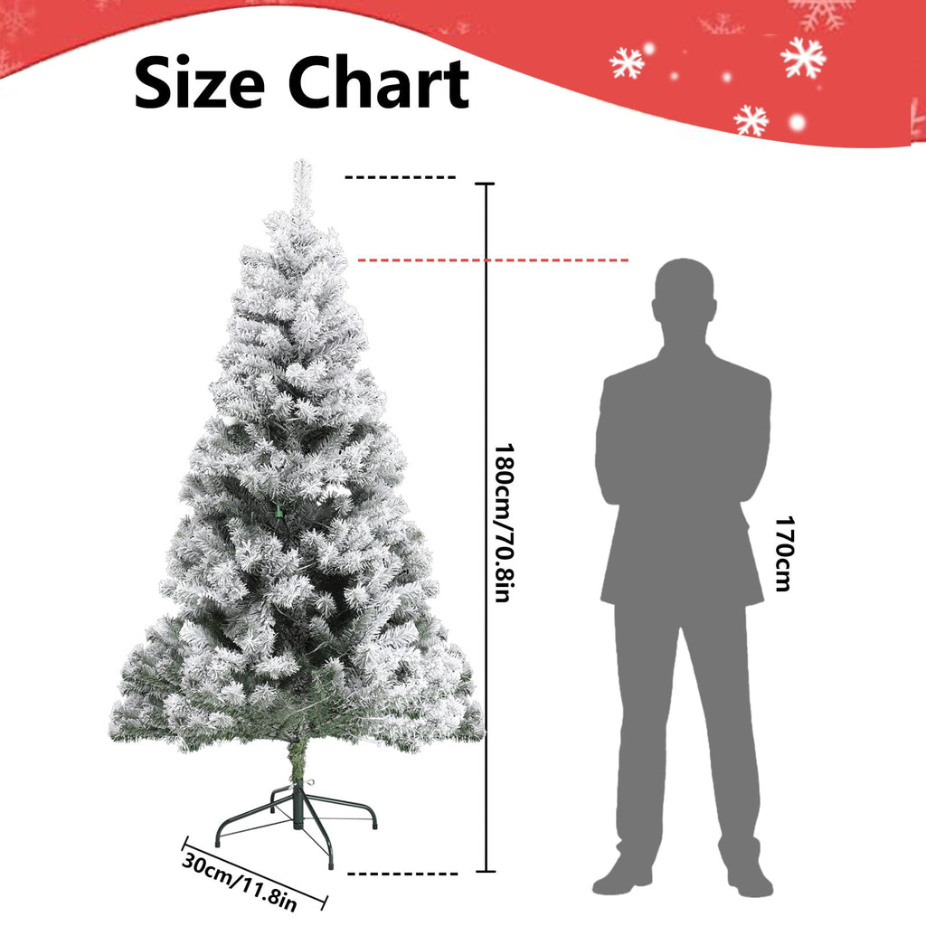 6/7ft Christmas Tree Small Artificial Pencil Tree Fake Christmas Tree with Lights Stand for Xmas Home Office Holiday Decoration