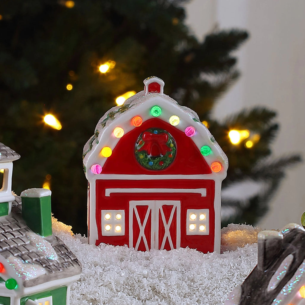 Mr. Christmas 5" Nostalgic Ceramic Village Barn