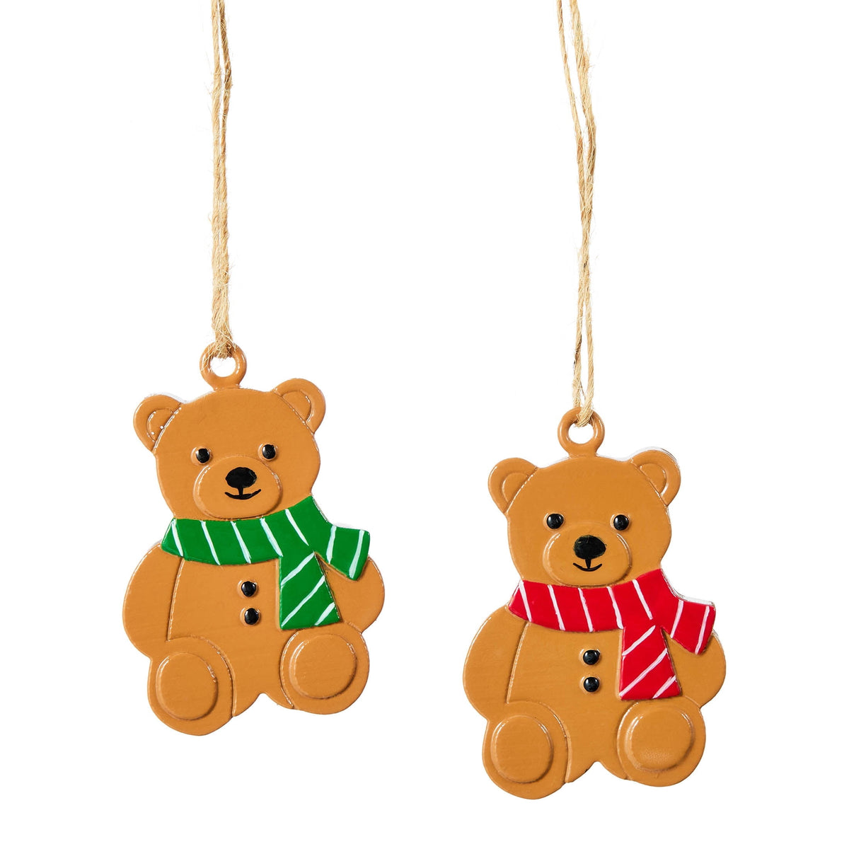 6-Count Red/Green/Brown Bear Mini Christmas Ornaments, 1.8", by Holiday Time