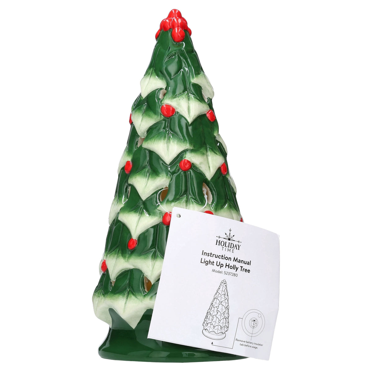 Ceramic Light-Up Tree Christmas Decoration, Multicolor, 10.3", by Holiday Time
