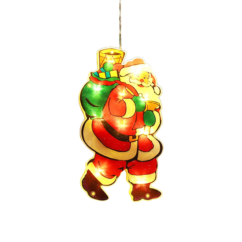 RXIRUCGD Christmas Window Hanging Lights Decorations, Christmas Window Lights with Suction Cup, Battery Operated Hanging Christmas Window Lights Indoor for Xmas Tree Fireplace Door Window Decor