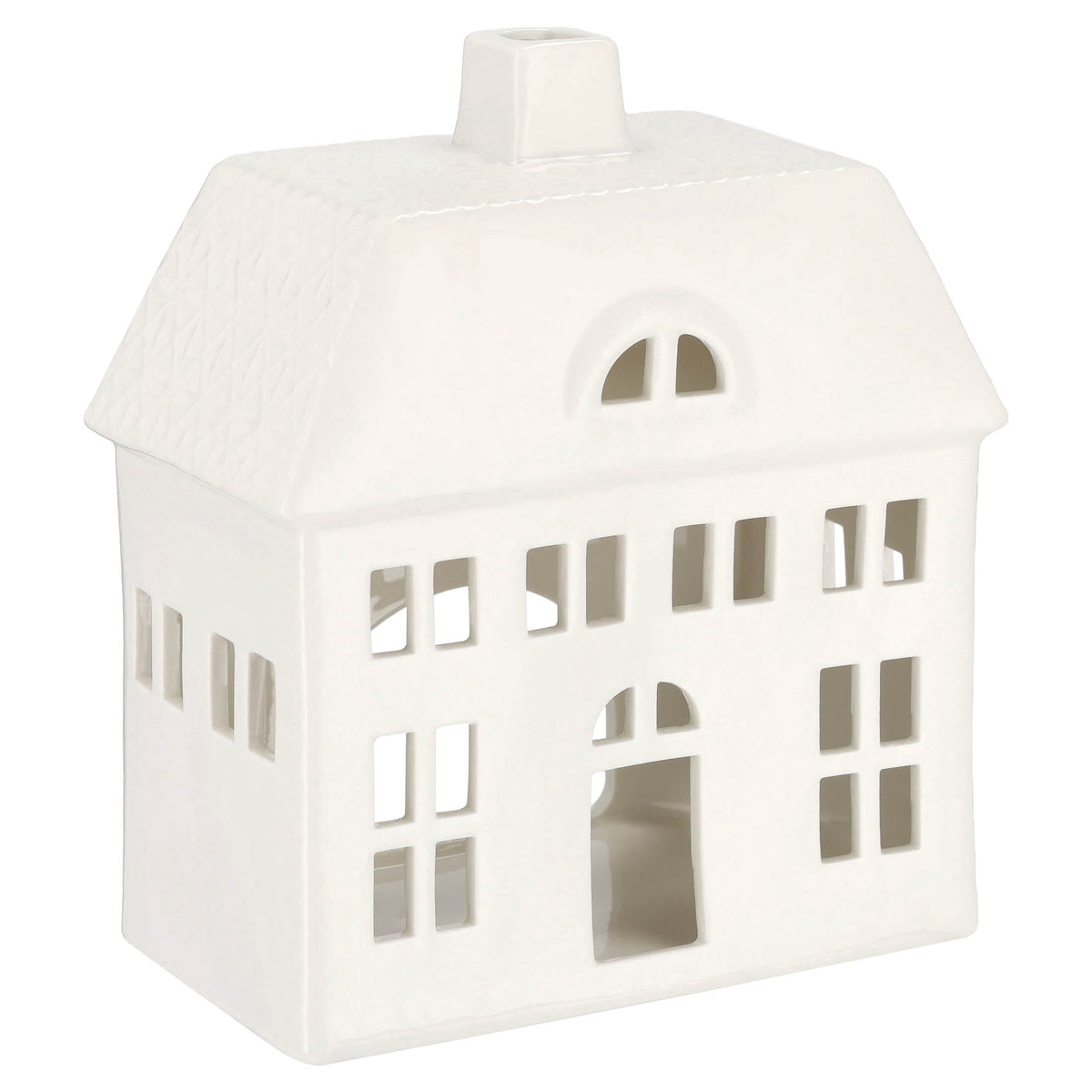 My Texas House Ceramic House Christmas Decoration, White, 8"