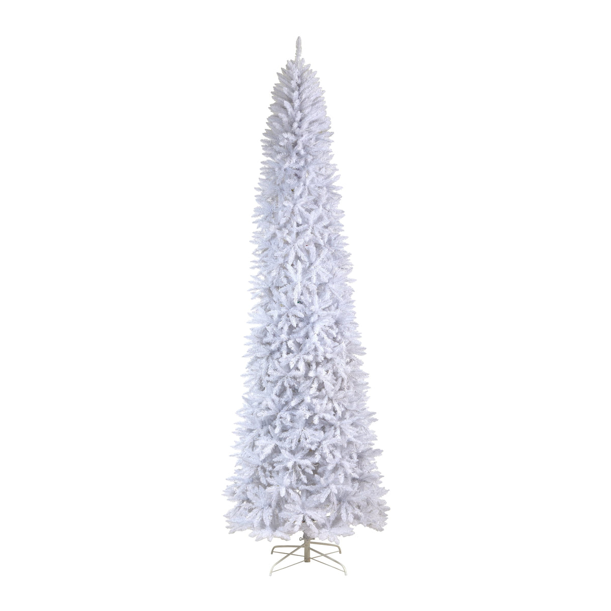 Nearly Natural 3' White Slim Artificial Christmas Tree Prelit 50 Warm White LED Lights