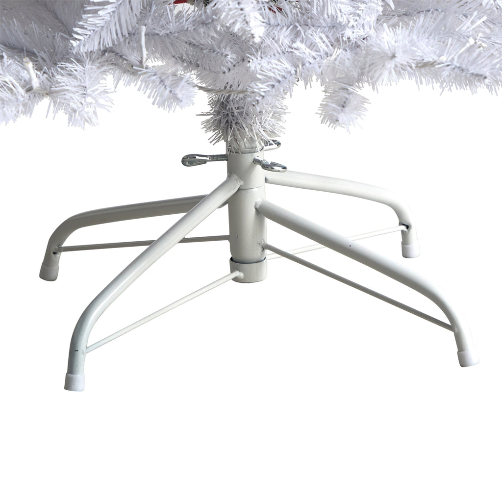 Nearly Natural 3' White Slim Artificial Christmas Tree Prelit 50 Warm White LED Lights
