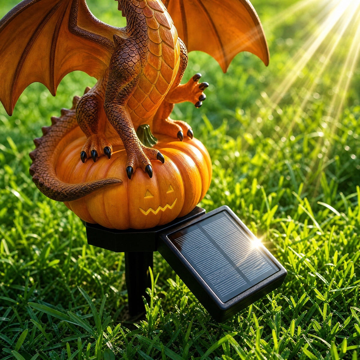 Stijggn Halloween Pumpkin Stake Solar Garden Lights, Waterproof Multi Branch Little Pumpkin Lantern Garden Stake Lights Outdoor Walkway Yard Garden Decoration