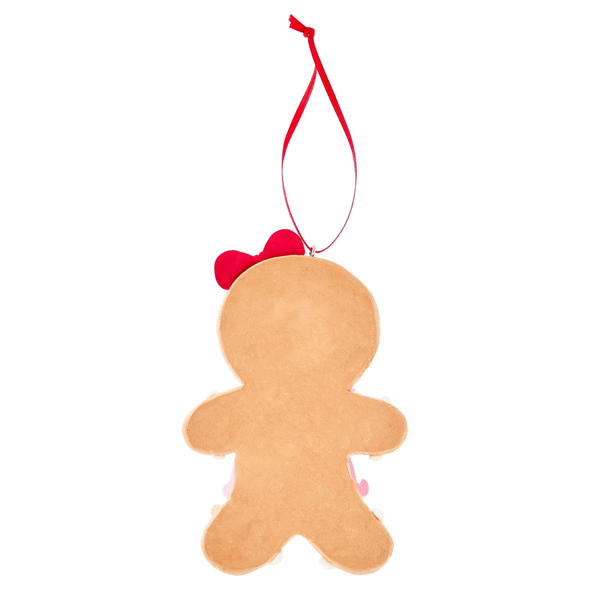 Multicolor Clay Dough Gingerbread Girl with Bow Christmas Ornament, 4.5", by Holiday Time