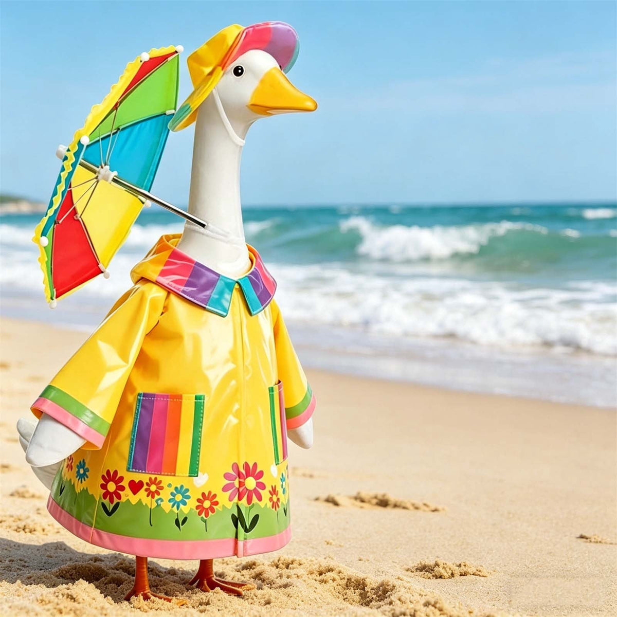 Lzobxe Porch Goose Clothes, Casual Style Lawn Yard Garden Decor for 23" High Cement or Plastic Geese, Goose Costume for All Season and Occasiona