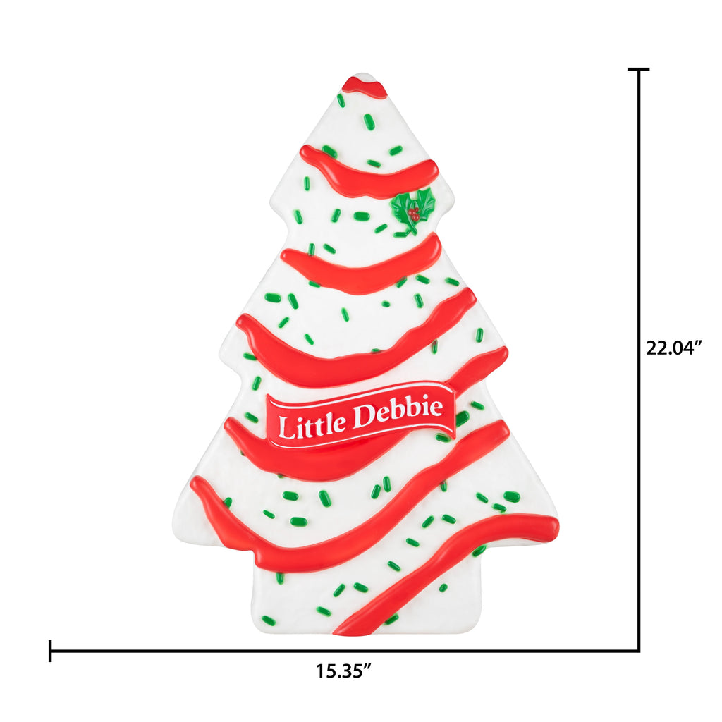 Lighted Blow Mold Decor Little Debbie Christmas Tree Cake Vanilla 22" Mc Kee