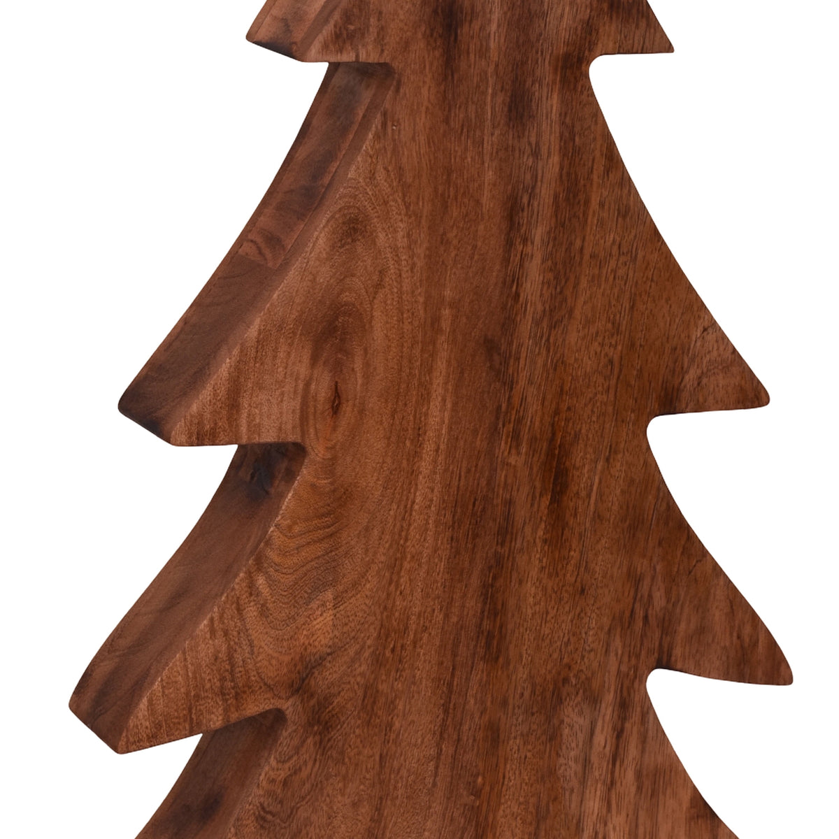 Holiday Time Wood Decorative Christmas Tree, Dark Natural Finish, Outdoor Porch Decor, 24 in