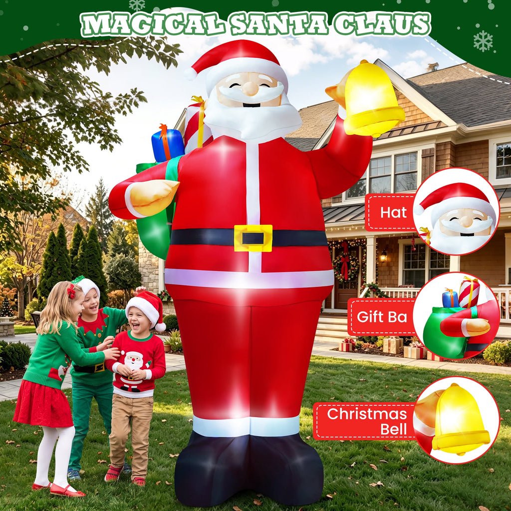 Yexmas 7FT Christmas Inflatable Santa Claus with Photo Frame, Blow Up Santa Claus Xmas Decorations for Outdoor Indoor, Built-in LED Light for Yard Gardern Lawn