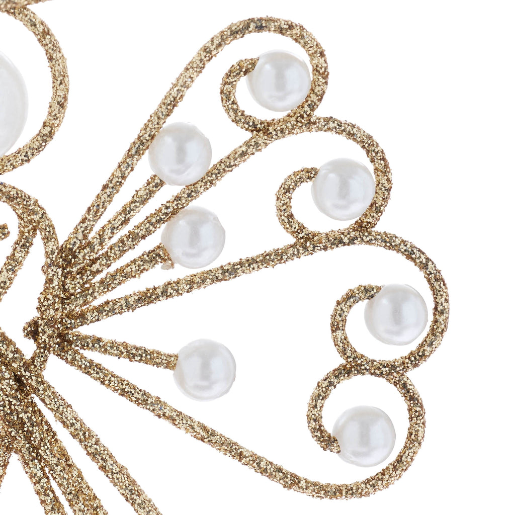 Gold and Pearl Glitter Wire Angel Christmas Ornament, 5", by Holiday Time