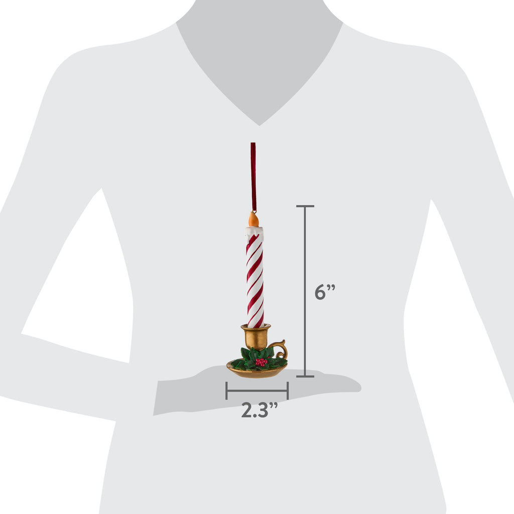 Red and White Stripe Candle Christmas Ornament, 6", by Holiday Time