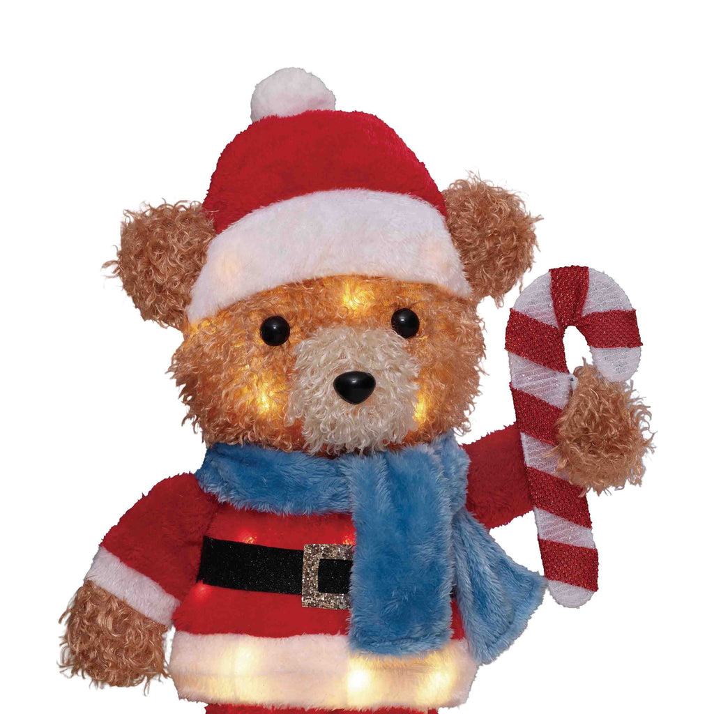 Indoor/Outdoor Light-Up Plush Piggy Christmas Decoration with 20 LED Lights, Warm White, 20", by Holiday Time