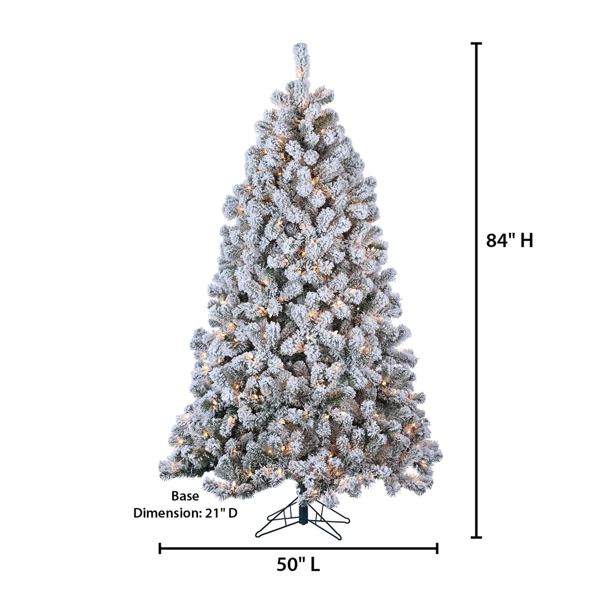 7 ft Pre Lit Clear Incandescent Flocked Montana Pine