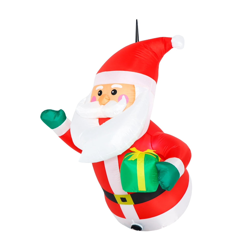 Red/White/Green Flying Santa Christmas Airblown Yard Inflatable, 4', by Holiday Time
