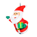 Red/White/Green Flying Santa Christmas Airblown Yard Inflatable, 4', by Holiday Time
